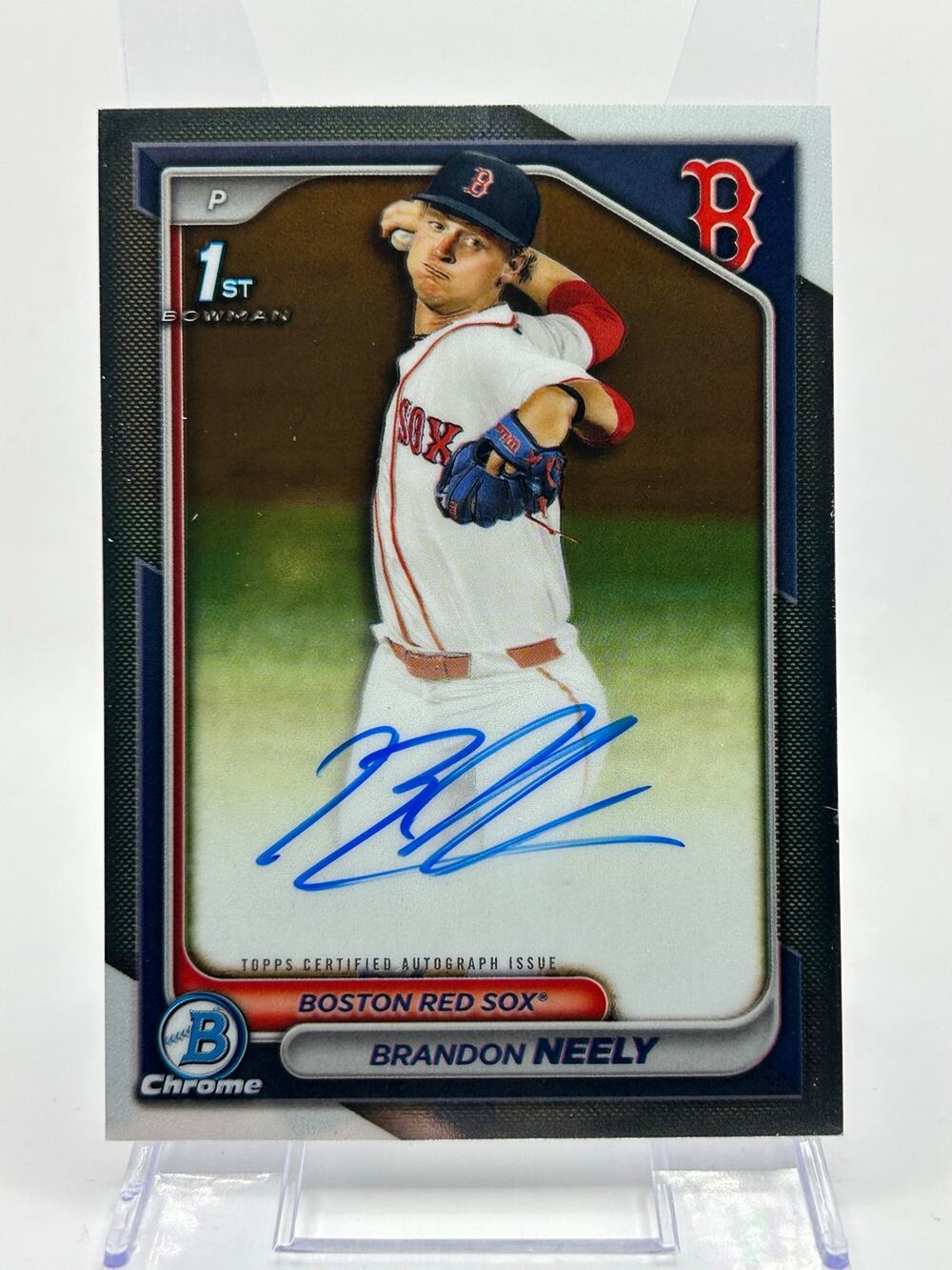 2024 Bowman Draft Brandon Neely Chrome 1st Auto Boston Red Sox